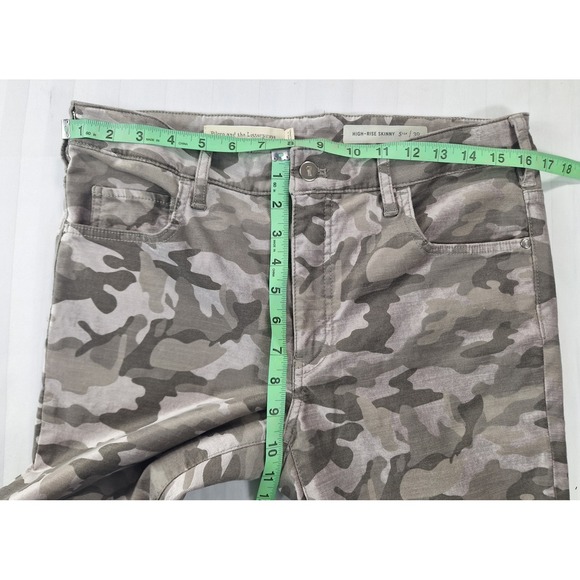 Pilcro and the Letterpress High Rise Skinny Camo Velvet  Jeans Tan Gray Size 30 - Picture 3 of 8